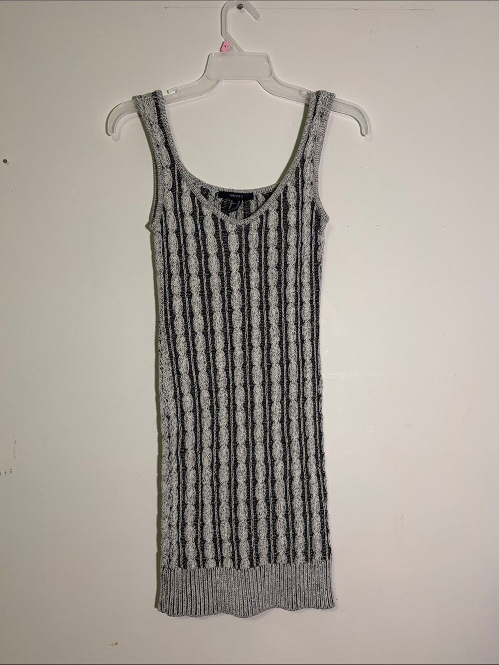 Forever 21 Sleeveless Gray Cable-Knit Bodycon Dress NWOT